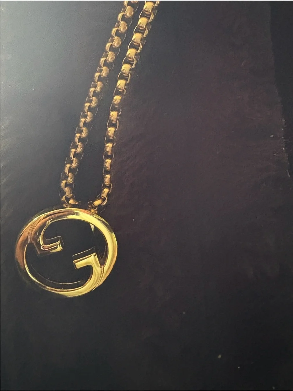 Gucci Gold Double G Logo Necklace on Chain